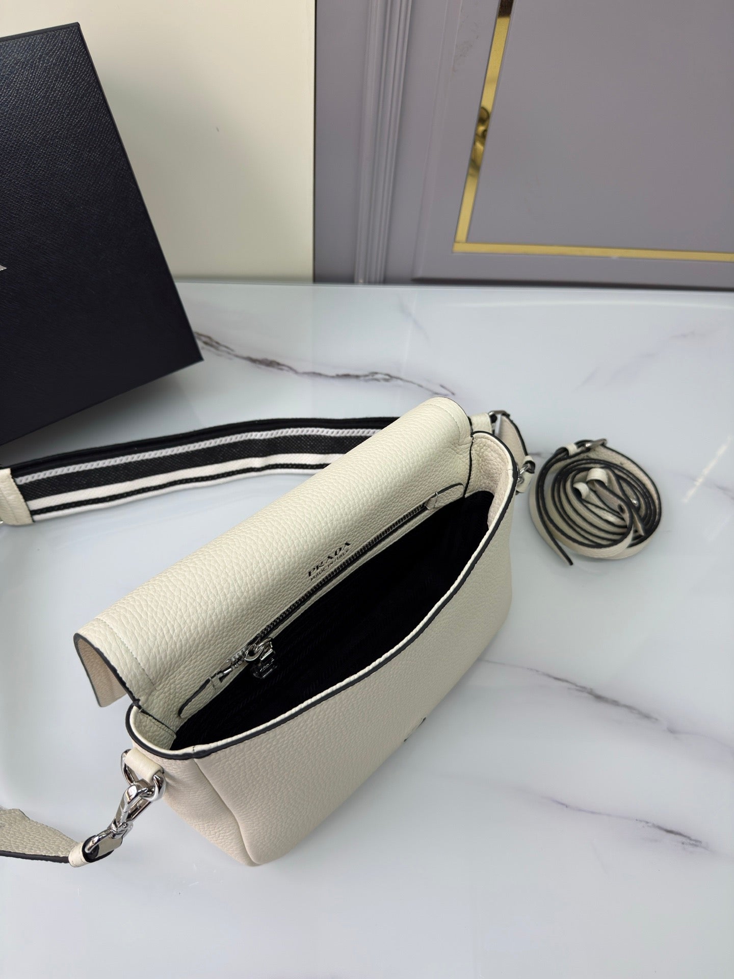 Prada Vitello Daino Leather Crossbody Bag