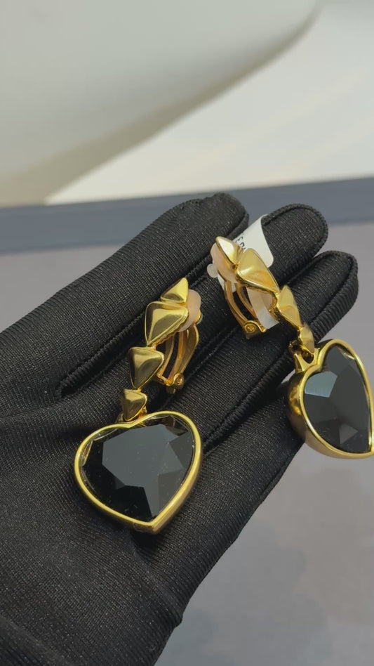 Vintage-style clip-on statement earrings
