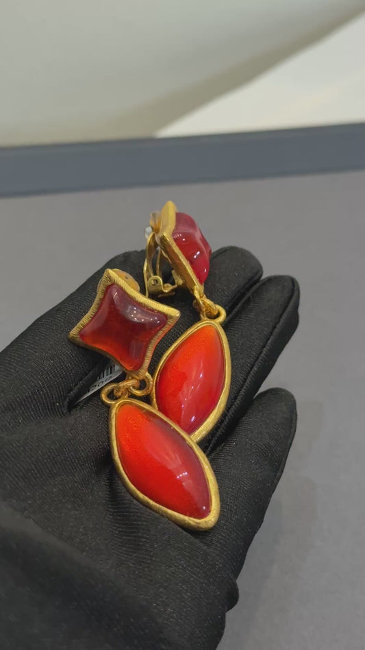 Vintage-style clip-on statement earrings